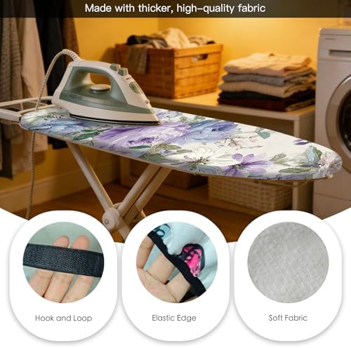 Nuxovilar Blue Purple Floral Ironing Board Cover 15x54 Cotton - Image 5