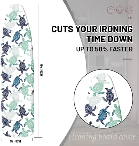 Ironing Board Cover and Pad 15x54 in, Sea Turtle Beach Ironing Board Cover - Image 2
