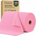 Microfiber Cleaning Cloth Roll, 100 Pack 12 x 12 Inch Tear Away Reusable Paper by OverDoorHooksKitchenSupplies