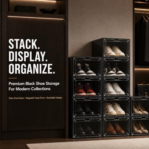 6 Pack Stackable Clear Shoe Boxes - Image 5