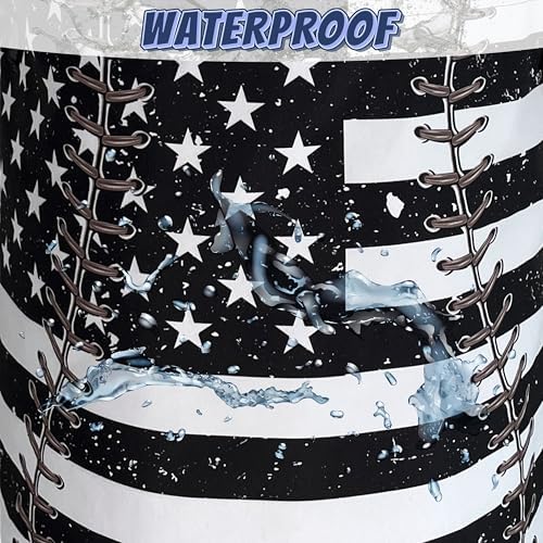 US Flag Baseball Laundry Basket Oxford Cloth Foldable Hamper 18.9x16.5 Inch - Image 4