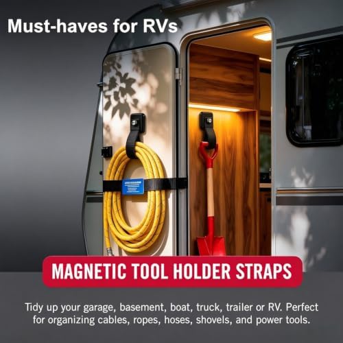 2 Pack Heavy Duty Magnetic Hook Straps, Organize Tools and Cords - Image 3