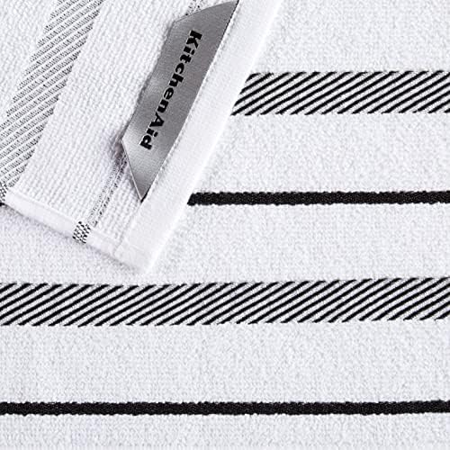 KitchenAid Albany Dishcloth 8 Pack Set, Matte Black/White - Image 4