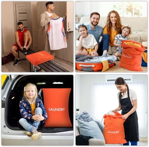 WiseBoy 2 Pack Dirty Laundry Travel Bag, Nylon Travel Dirty Clothes Bag - Image 6
