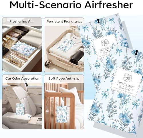 MYARO 20 Pack Linen Scented Sachets, Closet Deodorizer Car Air Freshener - Image 3