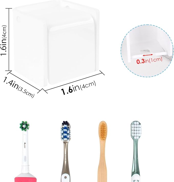 2 PCS Toothbrush Holder Wall Mounted - Image 4