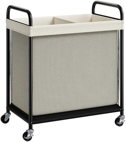 ELYKEN Laundry Hamper 2 Section, 100L Rolling Laundry Sorter by ELYKEN