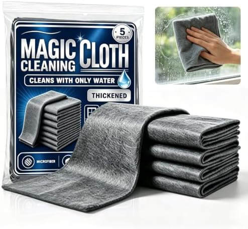 5Pcs Magic Cloth, XXL Magic Cleaning Cloth, Lint Free MicrofiberCleaning Cloths by LinTsing