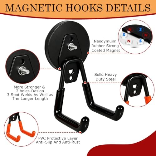 4 Pack Strong Magnet Hooks Heavy Duty, Rubber Coated No Damage Hook - Image 3