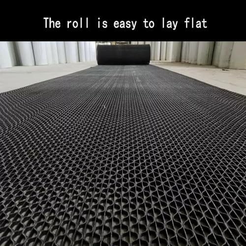 PVC Drainage Floor Mat Non-Slip Commercial Wet Area Mat for Outdoor and Indoor Restaurant Kitchen Bar Swimming Pool Splash Matting Water Drain Flooring Mat (Black, 3FTX16.4FT)