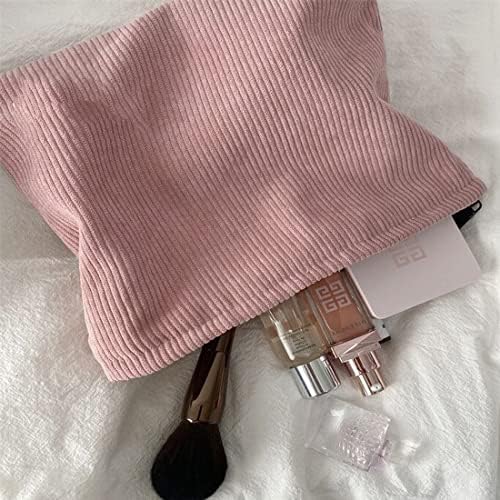SxoSyo Corduroy Makeup Bags for Women, Large Cosmetic Pouch for Purse - Image 2