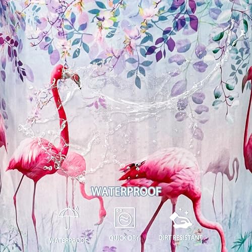 Flamingo Flowers Laundry Basket Foldable Waterproof Hamper 18.9 x 16.5 Inch - Image 4