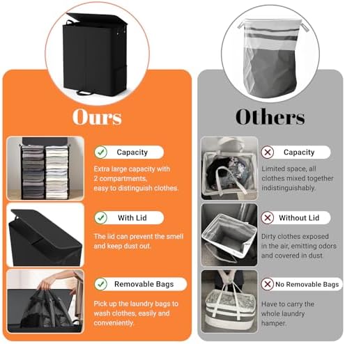 136L 2 Section Laundry Hamper - Image 5