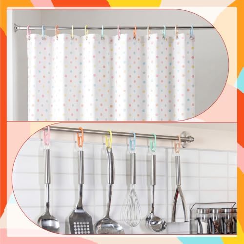 CroBlissful Macaron Color 12 Pcs Jumbo Paper Clips Shower Curtain Hooks Rings - Image 4