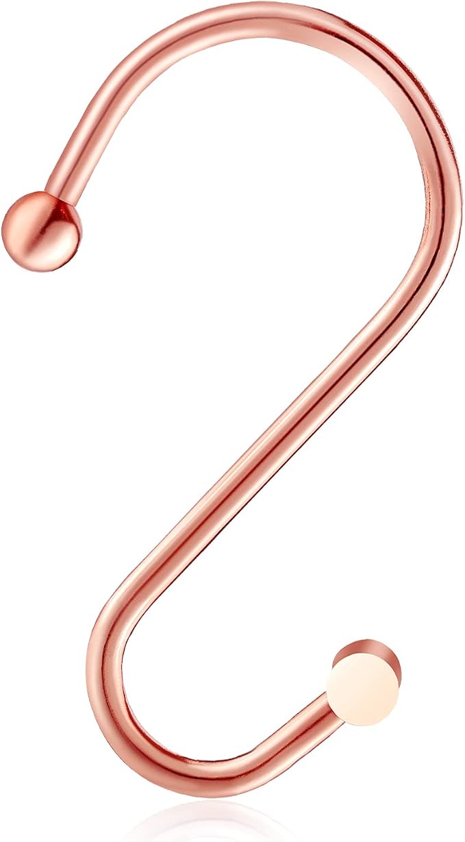 Rose Gold Shower Curtain Hooks Rings, CHICTIE Decorative Shower Curtain Rings - Image 2