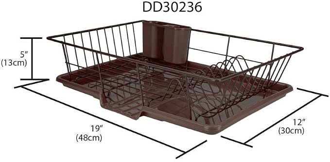 Sweet Home Collection Metal Dish Rack Drainer 3 Piece Set - Image 4