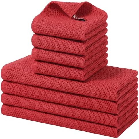 Homaxy 8 Pack 100% Cotton Kitchen Towels and Dishcloths Set by Homaxy