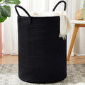 80L Large Black Laundry Basket Tall Woven Hamper by MOJOSCEND