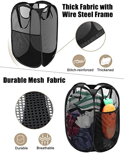 HOUSE AGAIN Strong Mesh Pop Up Laundry Hamper, 70L Collapsible Laundry Basket - Image 4