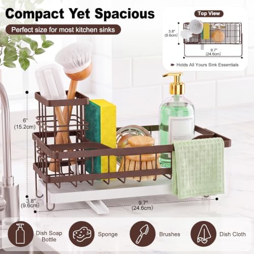 Sponge Holder for Kitchen Sink, Self-draining Sink Caddy - Image 2