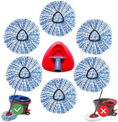 6 Pack Spin Mop Head Replacements by Kimmkco