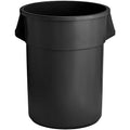 PRO&Family Commercial Round Trash Can, Ingredient Bin, Heavy-Duty Plastic, Anti-Static, Kitchen, Office, Outdoor Use (Black, 55 Gallon)