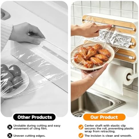 4-in-1 Wrap Dispenser with Cutter – Magnetic Kitchen Organizer - Image 7