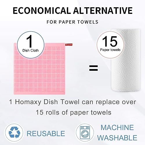 Homaxy 100% Cotton Terry Kitchen Dish Cloths, 7 Pack - Image 7