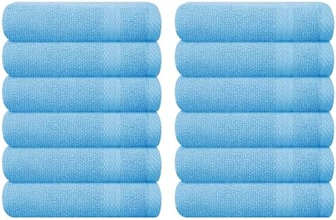 GLAMBURG Ultra Soft 12-Piece Washcloths Set 13x13-100% Ringspun Cotton by GLAMBURG