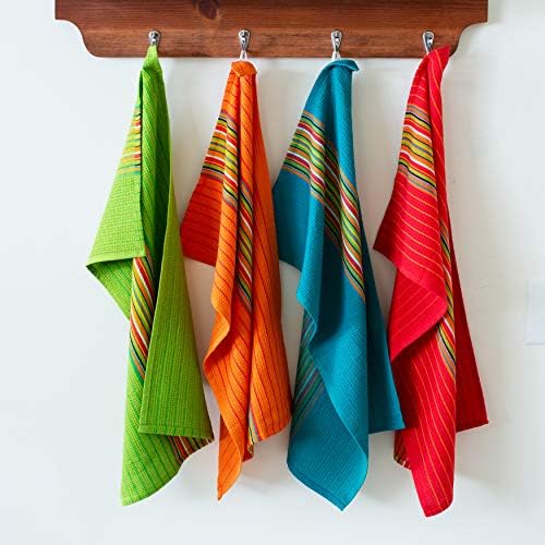 COTTON CRAFT Salsa Stripe Kitchen Towels - Image 5