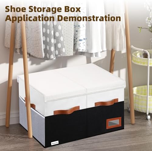 Supowin Large Shoe Organizer for Closet, Foldable Shoe Storage Bin - Image 6