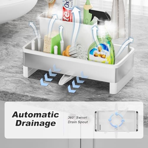 Ewaiira Sponge Holder for Kitchen Sink, Stainless Steel Sink Caddy - Image 4
