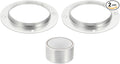 PATIKIL 2Pcs 5 Inch Duct Connector Flange, Metal Straight Pipe Exhaust Flange Duct Mounting Plate for Heating Cooling Ventilation HVAC System, Galvanize Steel