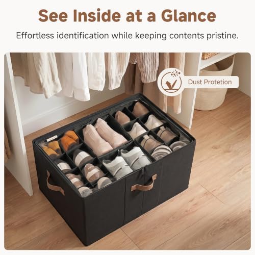 StorageWorks 24-Pair Large Shoe Organizer Box, Adjustable Dividers - Image 5
