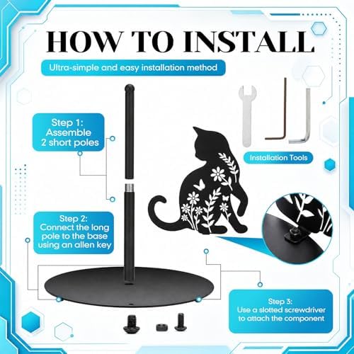 Havawish 2 Pcs Cat Paper Towel Holder Set Black Cat Countertop Kitchen Decor - Image 5
