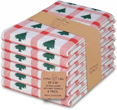 Urban Villa Kitchen Towel Cotton Dish Towel 20”x30” Christmas Tree by CottonTrends