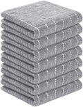 Homaxy 100% Cotton Terry Kitchen Towels, 7 Pack, Light Grey by Homaxy
