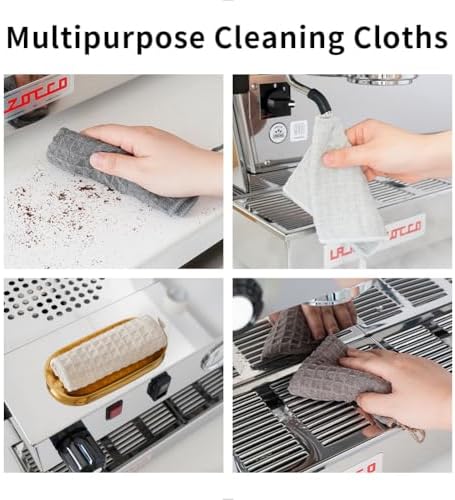 watchget Microfiber Cleaning Cloth, Barista Micro Towels 10 Pack Light Grey - Image 4
