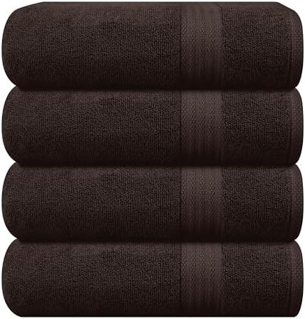 GLAMBURG Premium Cotton 4 Pack Bath Towel Set by GLAMBURG