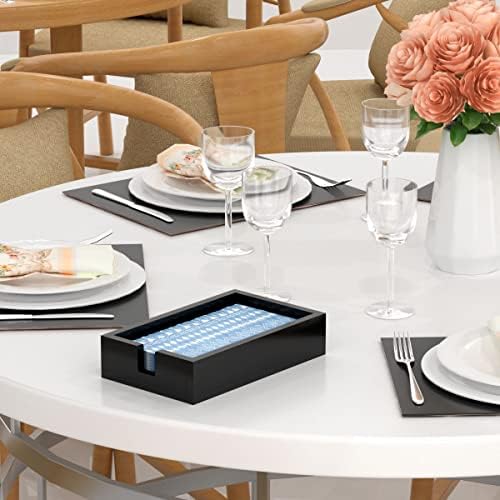 HIIMIEI Acrylic Bathroon Napkin Holder, Disposable Hand Towels Tray（Black） - Image 6
