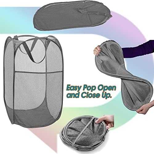 BATTOO Deluxe Strong Mesh Pop up Laundry Hamper Basket - Image 5
