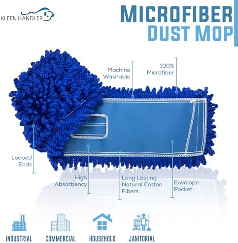 KLEEN HANDLER 36" Microfiber Dust Mop Head Replacement, Pack 12 - Image 2