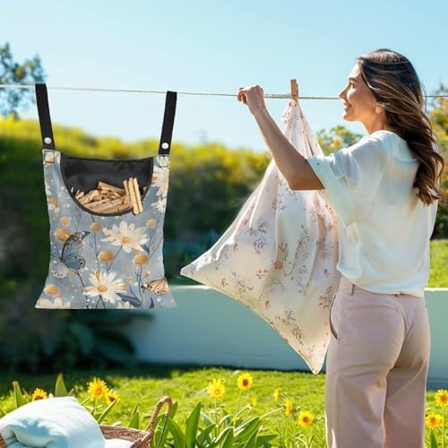 Butterfly Clothespin Bag with Hanging Rope 14.5 x 12 Inch Summer Waterproof - Image 2
