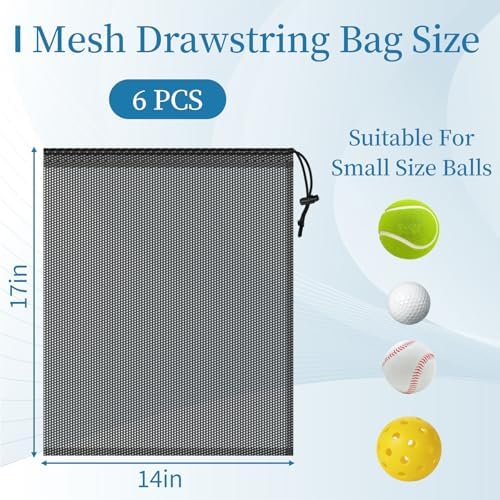 6 Pack Mesh Drawstring Bags - Image 2
