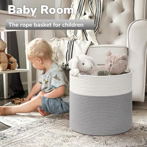Goodpick Woven Rope Blanket Basket Living Room - Image 2