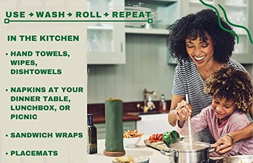 25 Pack Reusable Paper Towels Washable Cotton Cloth Paperless Towels Roll - Image 5