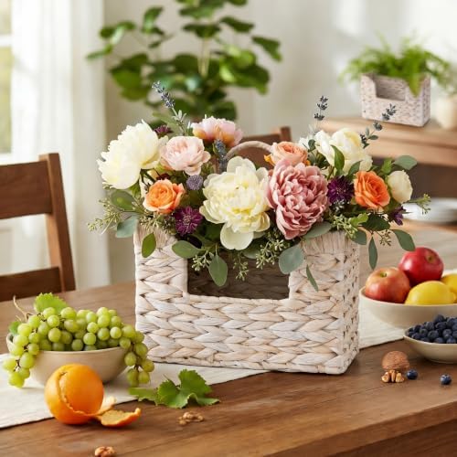 Set of 2 Magazine Holder Wall Basket Water Hyacinth Woven Mail Organizer - Image 5