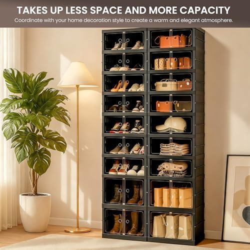 Foldable Shoe Organizer Storage Box, Portable Extra Large Folding Shoe Rack - Image 4