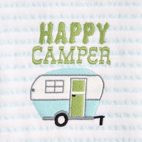 Ritz 2-Piece Cotton Velour Bathroom Hand Towel Set, Embroidered Happy Camper - Image 2