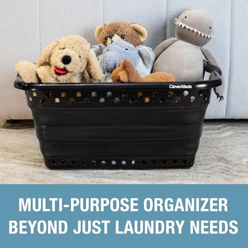 CleverMade Collapsible Plastic Laundry Basket, 39L Laundry Hamper - Image 5